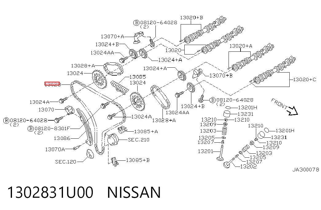 1302831U00 Nissan/Infiniti Цепь