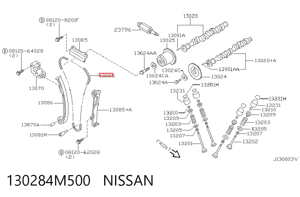 Цепь на Nissan Almera II N16