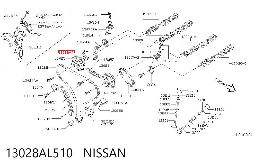 13028AL510 Nissan/Infiniti Цепь балансировочного вала