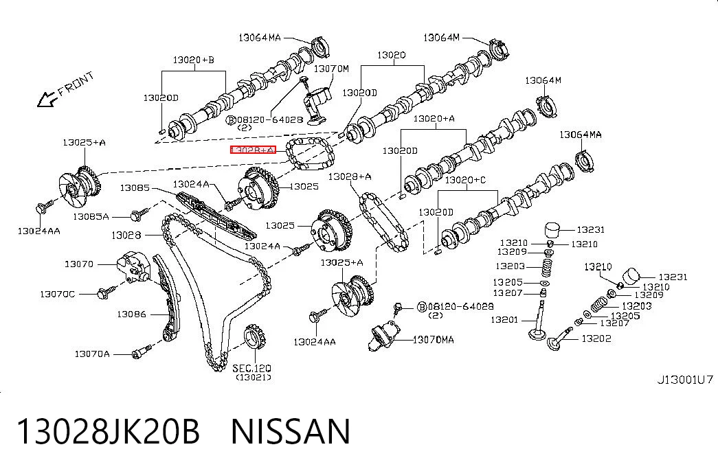 13028JK20B Nissan/Infiniti Цепь ГРМ верхняя