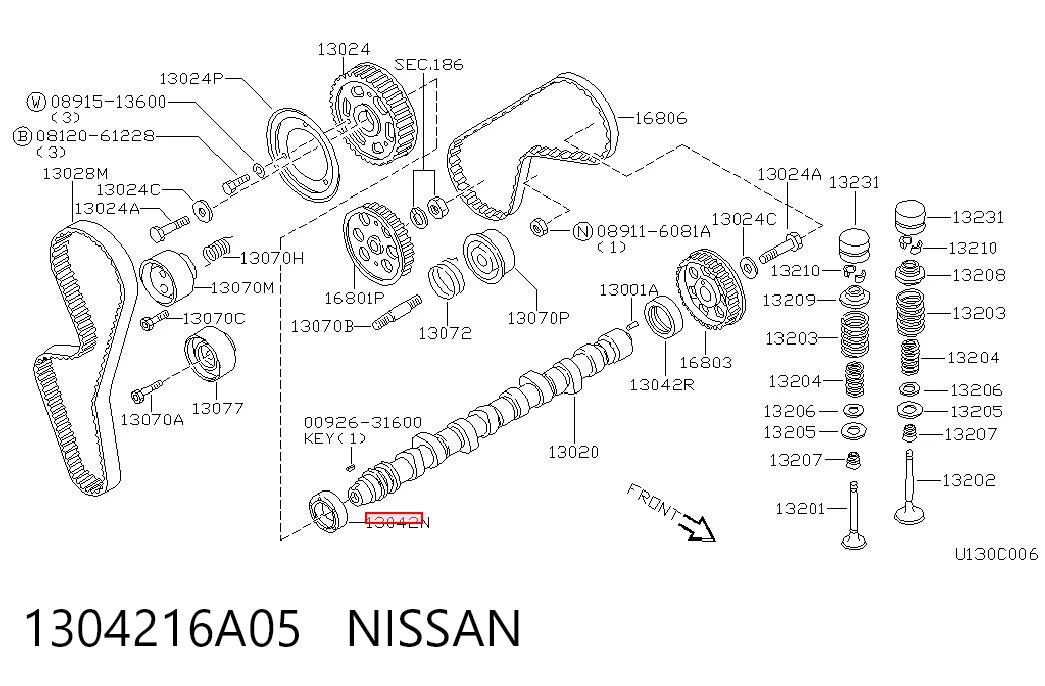 13042D0100 NIPPON MOTORS Сальник двигателя, распредвала