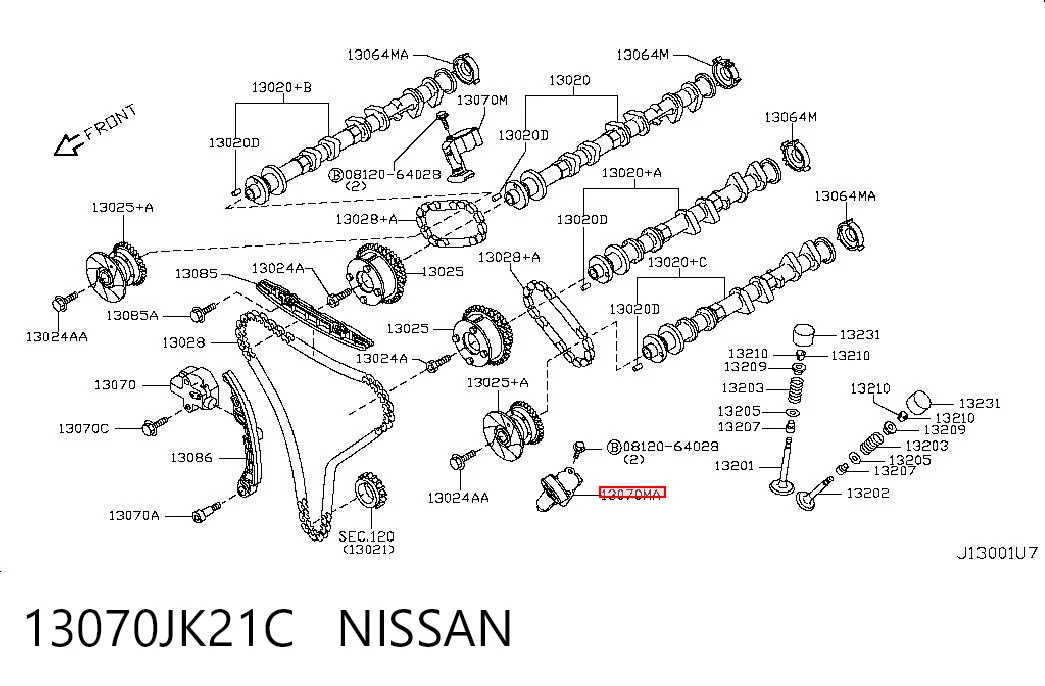 13070JK20C Renault (RVI) Натяжитель цепи ГРМ распреддвалов левый