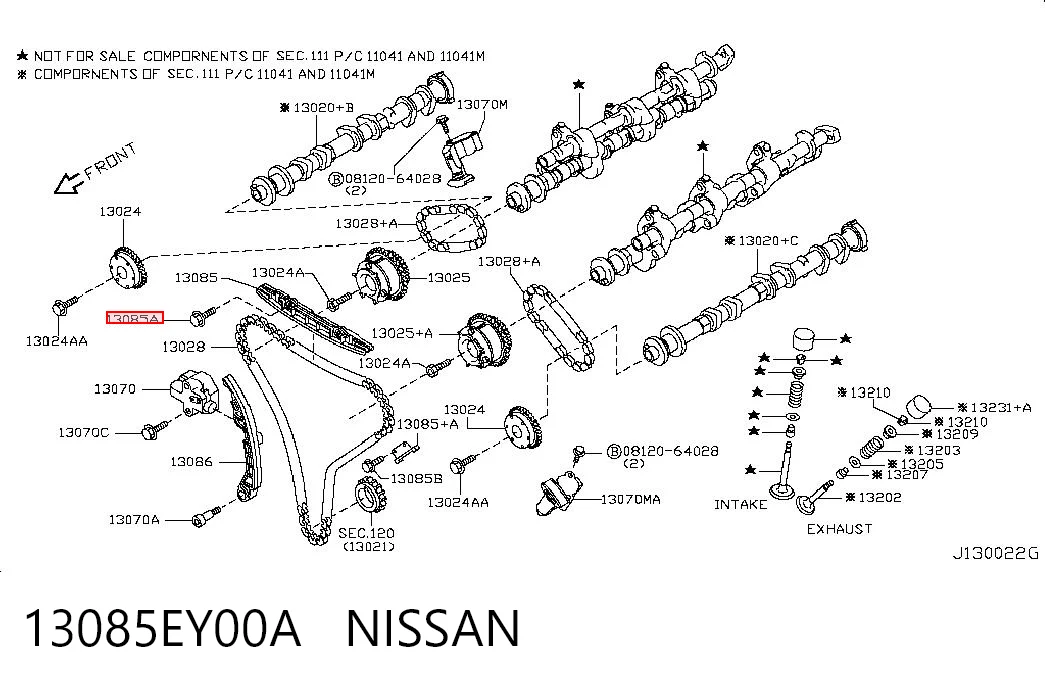 13085EY00A Nissan/Infiniti Успокоитель цепи ГРМ, левый