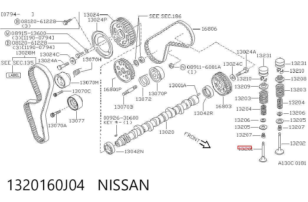 1320160J01 NIPPON MOTORS Впускной клапан