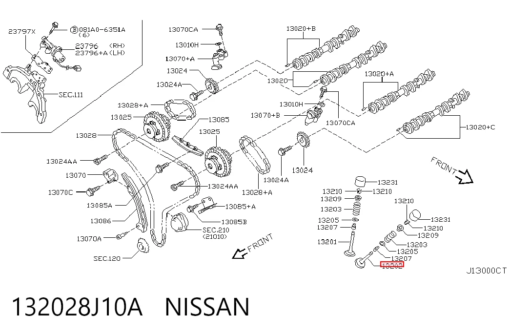 132028J10A Nissan/Infiniti Выхлопной клапан