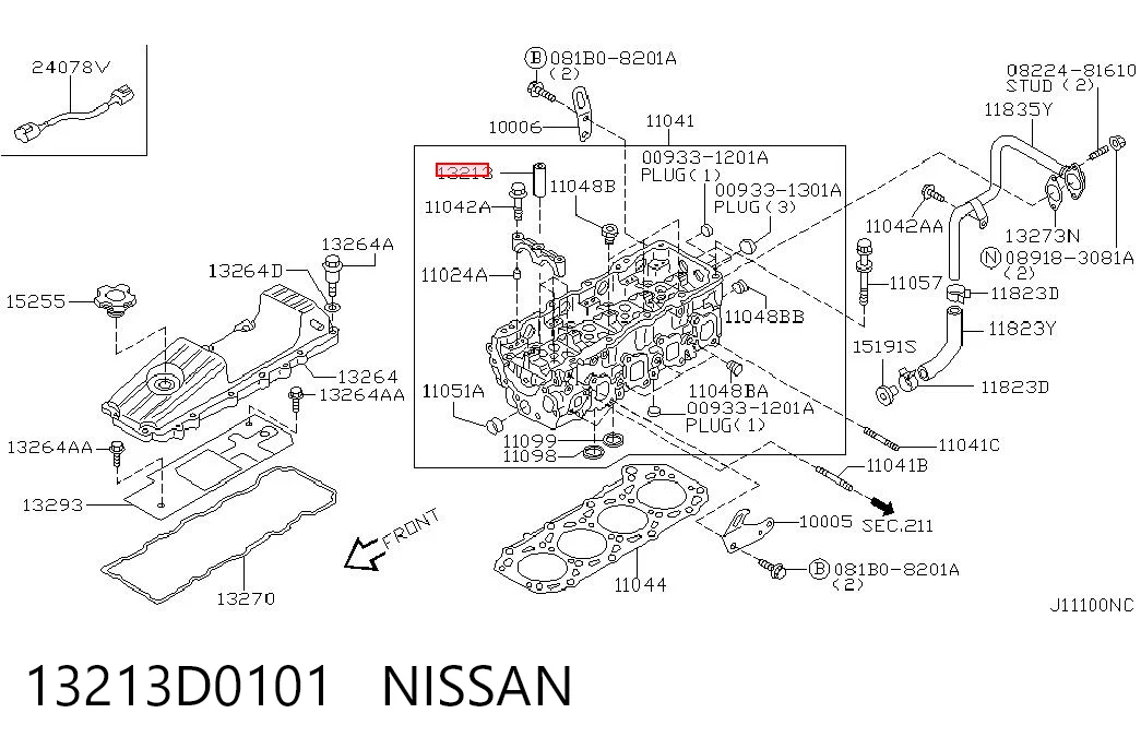 Направляющая клапана выпускного NIPPON MOTORS 13213D0110 цена, от 1.14 USD