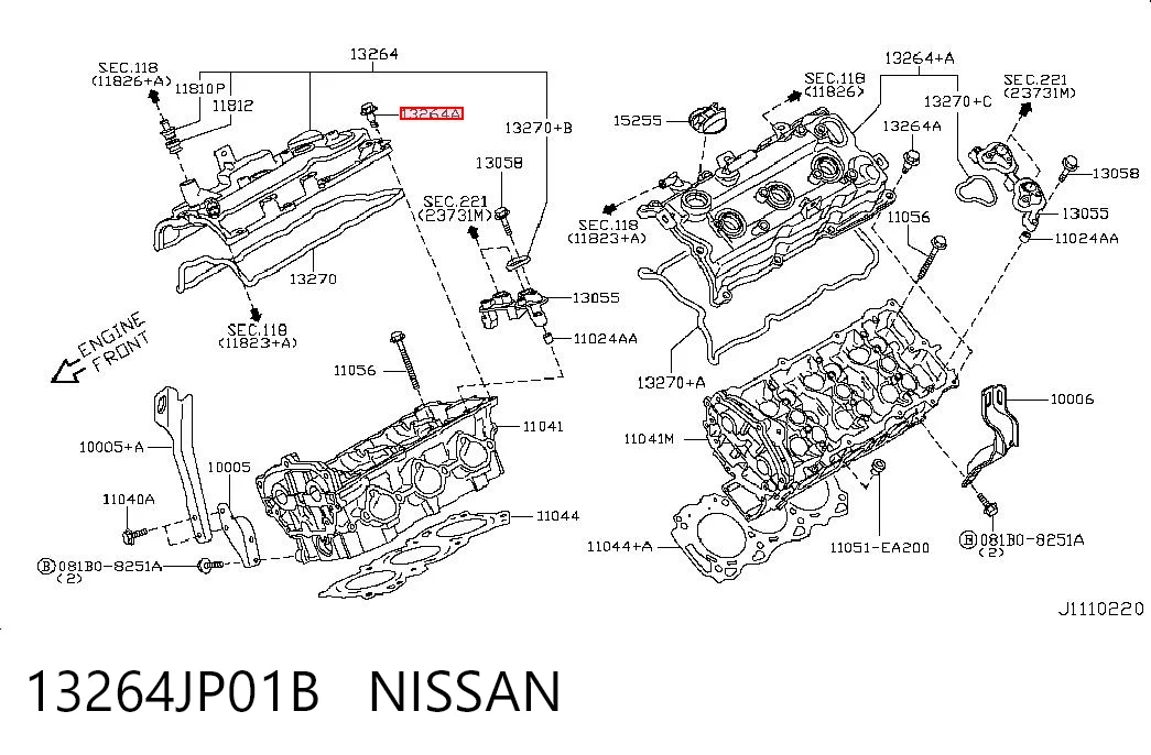 TAN1507 Topsauto Крышка клапанная левая