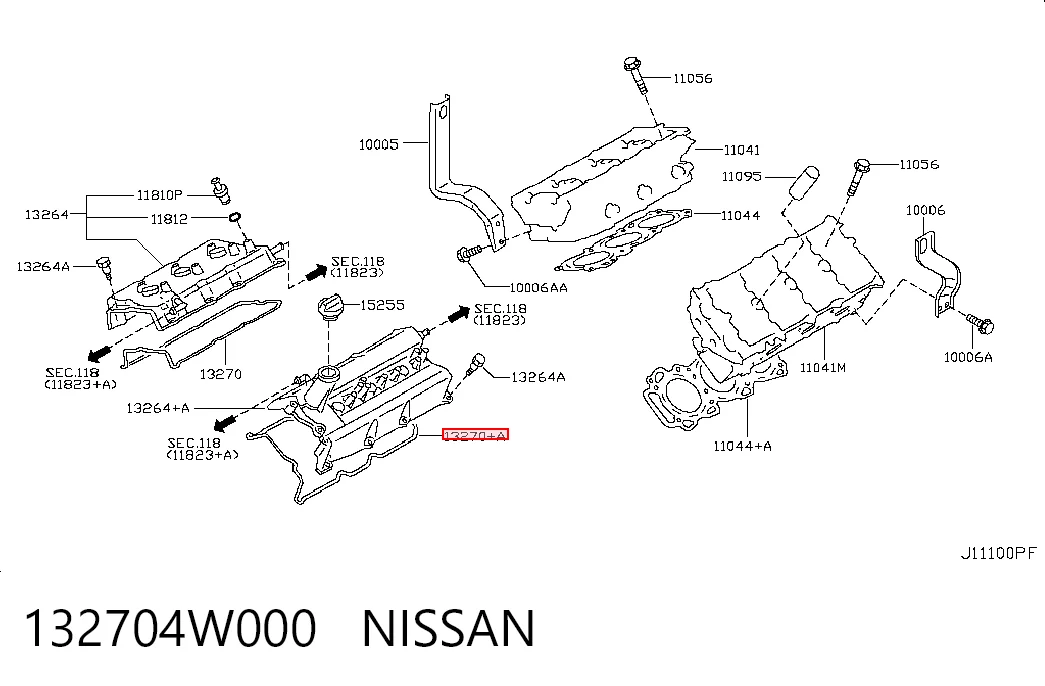 132708J112 NIPPON MOTORS Левая прокладка клапанной крышки