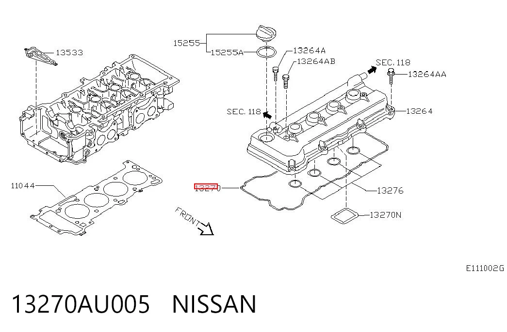 Прокладка крышки двигателя Nissan Almera II седан (N16) (2000 - 2006) цена, от 11.81 USD