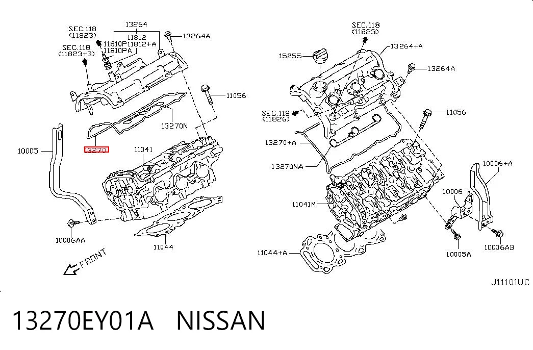 13270EY01A Nissan/Infiniti Правая прокладка клапанной крышки