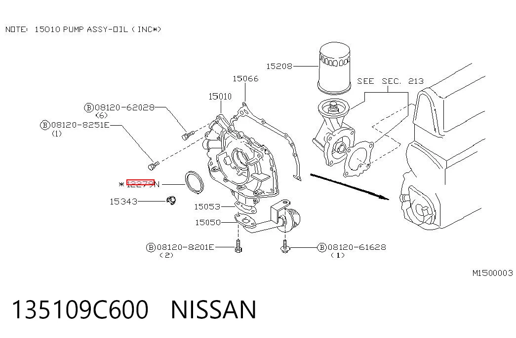 Сальник коленвала двигателя передний Nissan Vanette C23