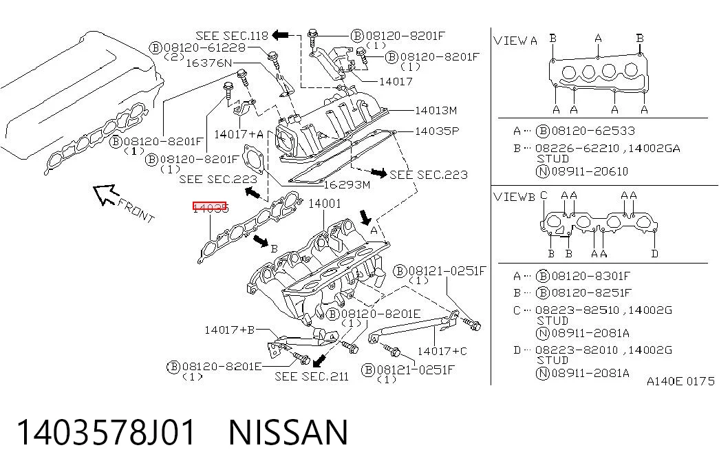 INNMM2168I NIPPON MOTORS  Прокладка впускного коллектора