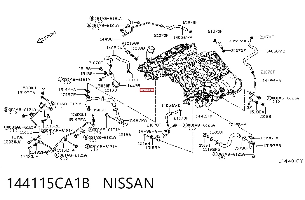 144115CA1B Nissan/Infiniti Турбонаддув
