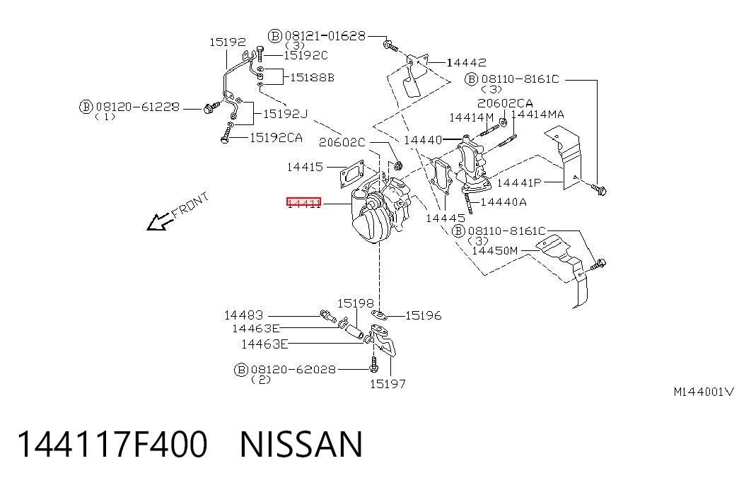 144117F400 Nissan/Infiniti Турбонаддув