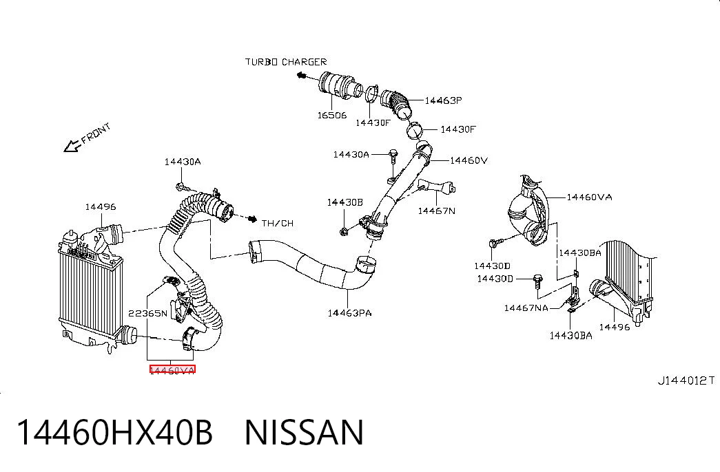14460HX40B Nissan/Infiniti Патрубок интеркуллера