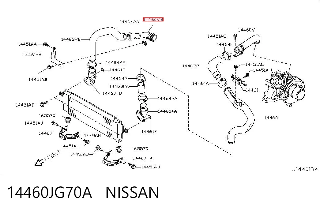 Купить 14460JG70A Peugeot/Citroen Патрубок интеркулера