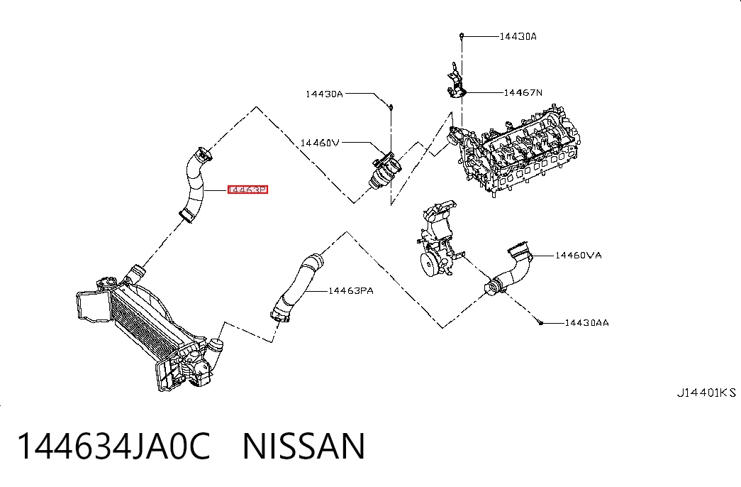 144634JA0C Renault (RVI) Патрубок интеркуллера