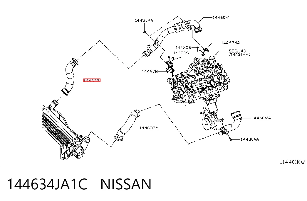 Шланг/патрубок интеркуллера Renault (RVI) 144634JA0C цена, от 79.78 USD