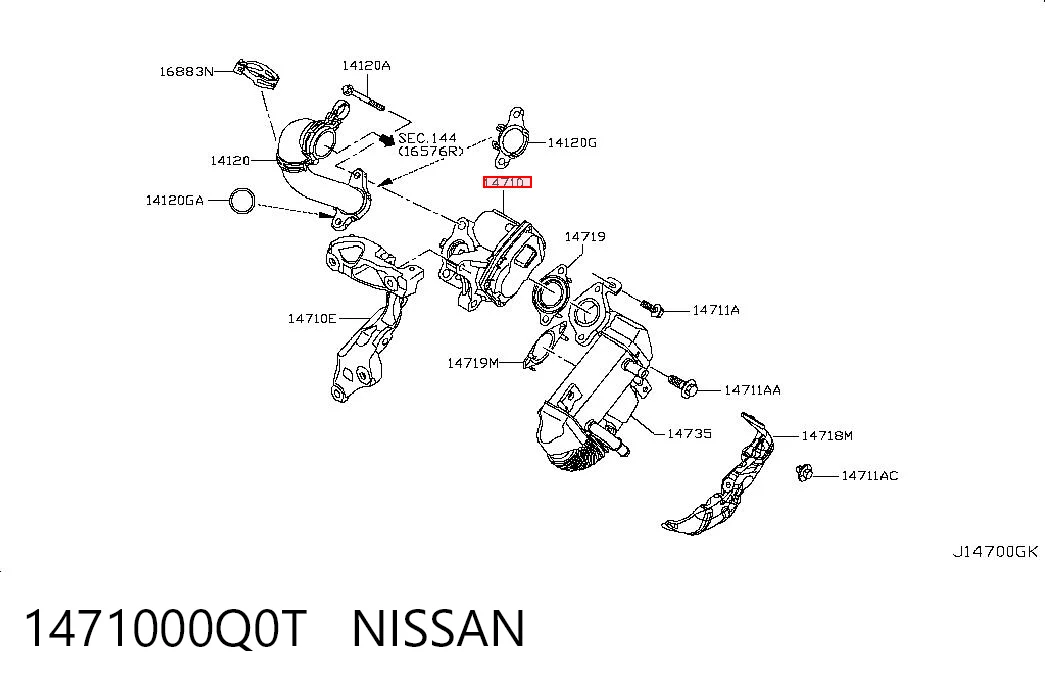  Клапан ЕГР Nissan Qashqai 2