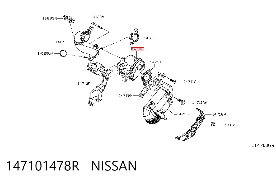 Купить Клапан ЕГР Ниссан Кашкай II J11
