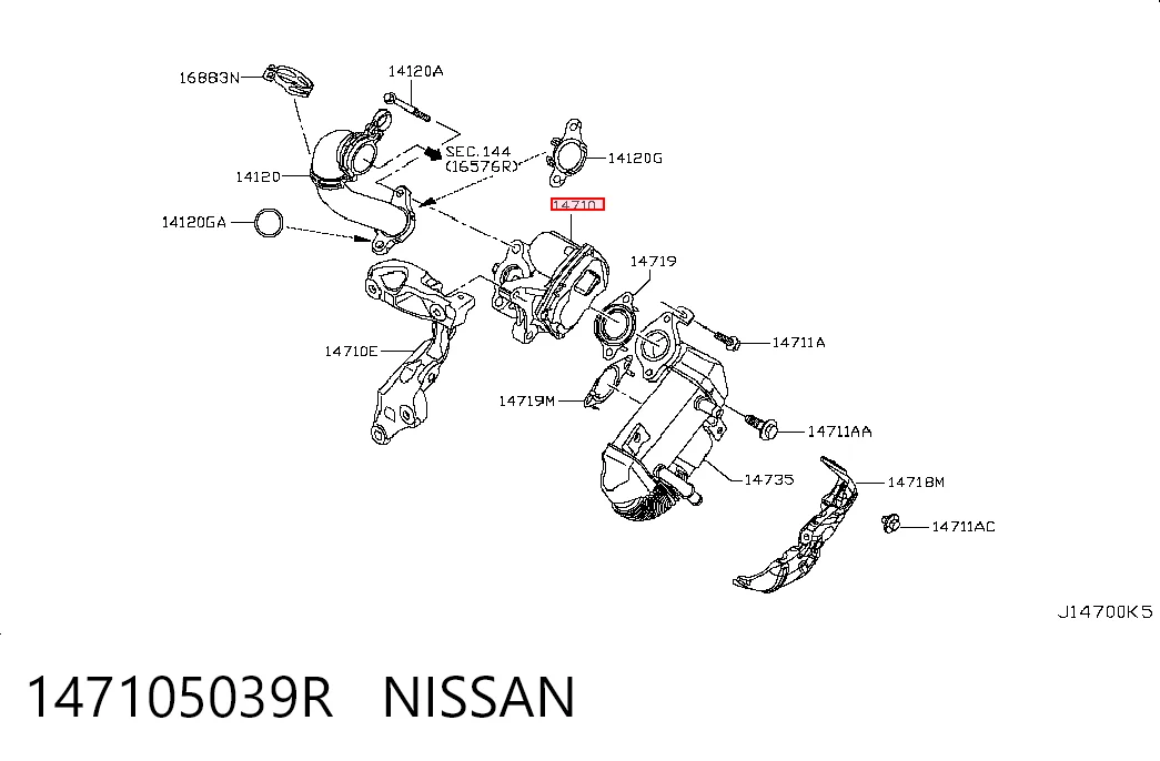  Клапан ЕГР Nissan Qashqai 2