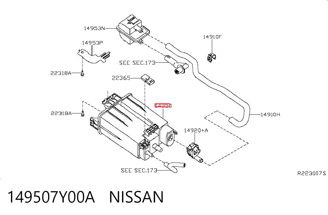 149507Y00A Nissan/Infiniti Абсорбер топливных паров