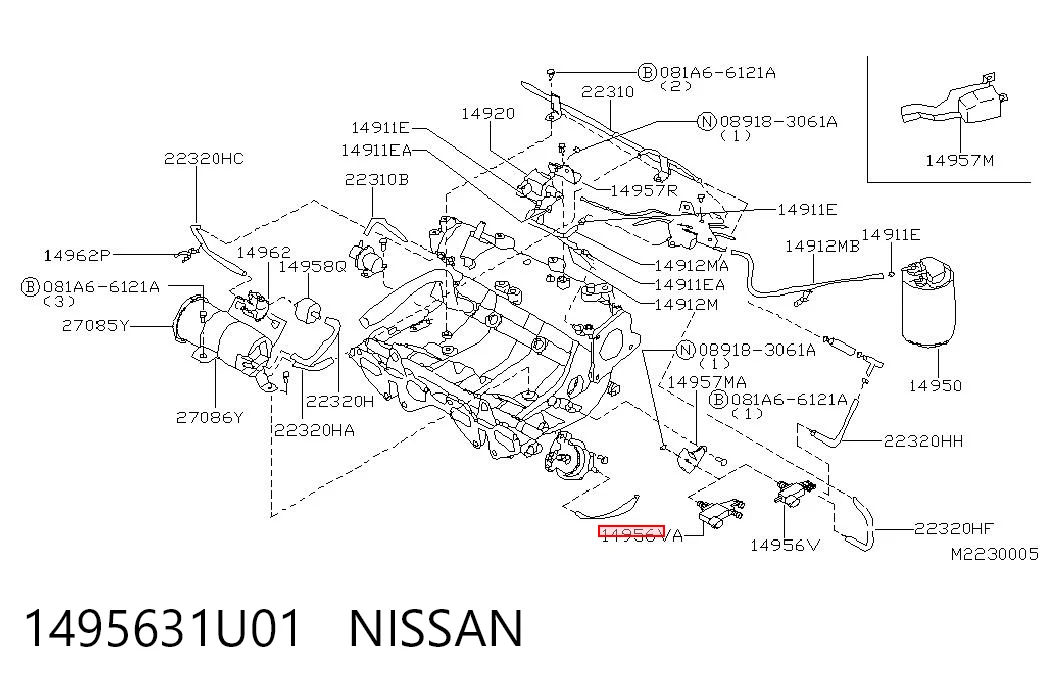 1495631U01 Nissan/Infiniti Соленоид давления наддува