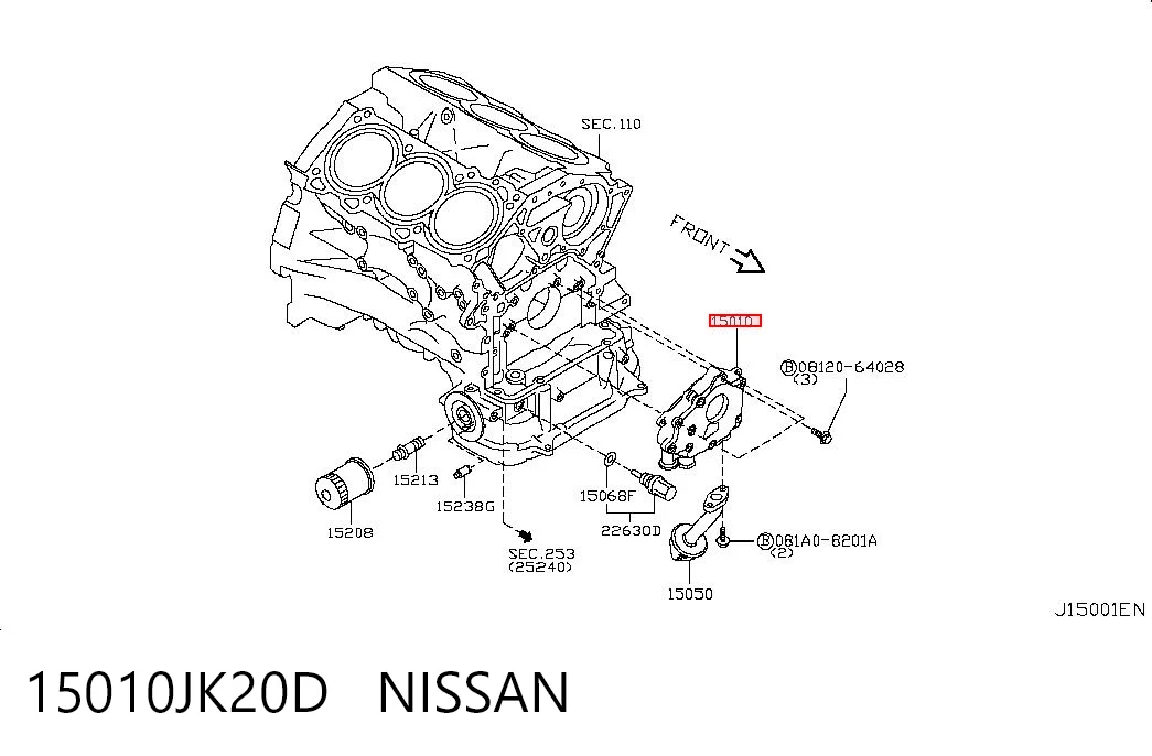 15010JK20D Nissan/Infiniti Масляный насос двигателя