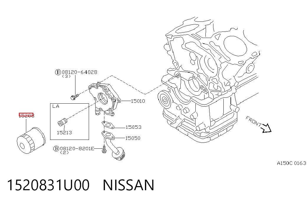 1520831U00 Nissan/Infiniti Масляный фильтр двигателя