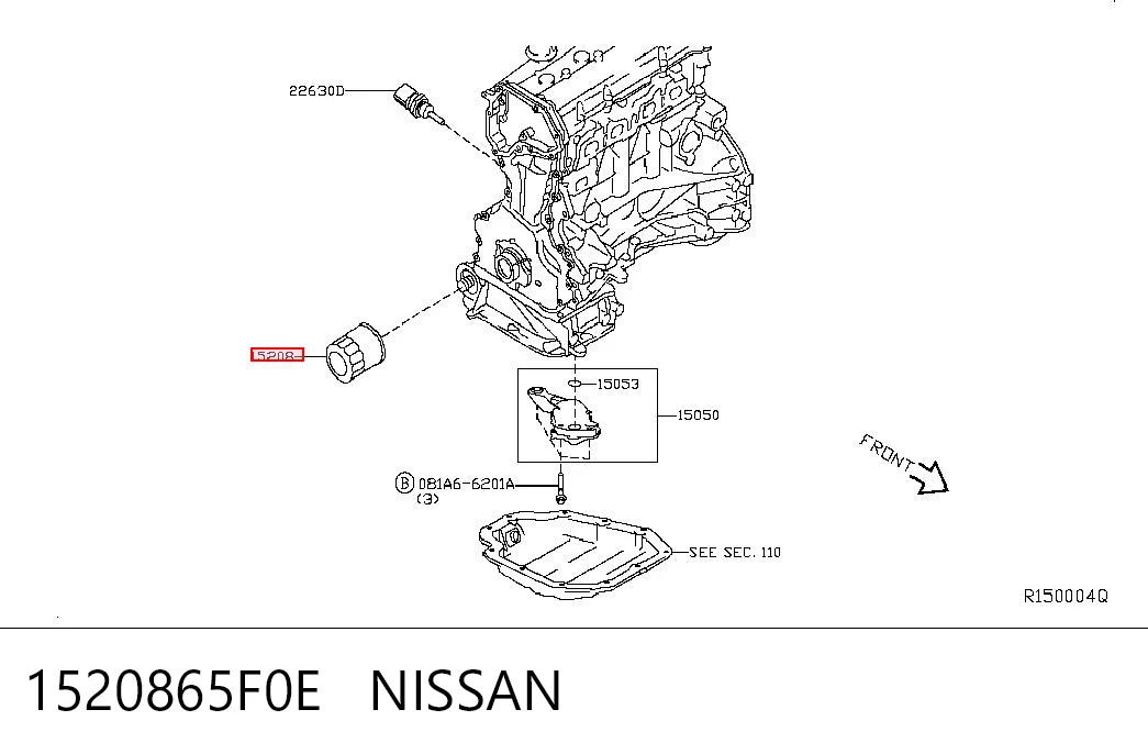 1520865F0E Nissan/Infiniti Масляный фильтр двигателя