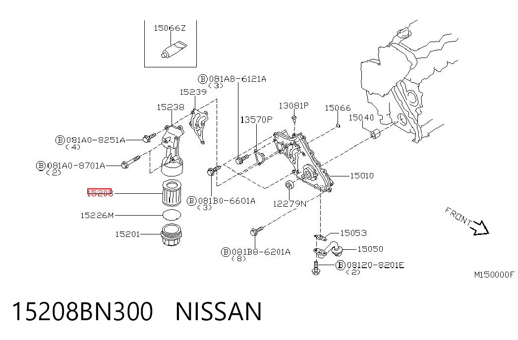 Масляный фильтр 15208BN300 Renault (RVI)