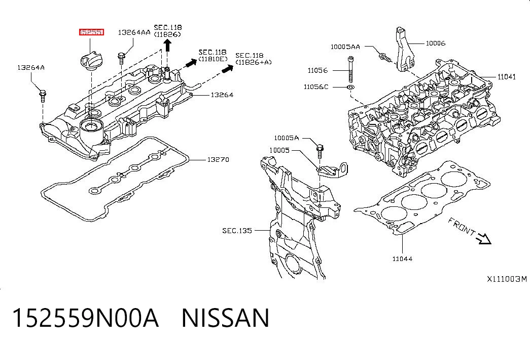 152559N00A Nissan/Infiniti Крышка масляной горловины