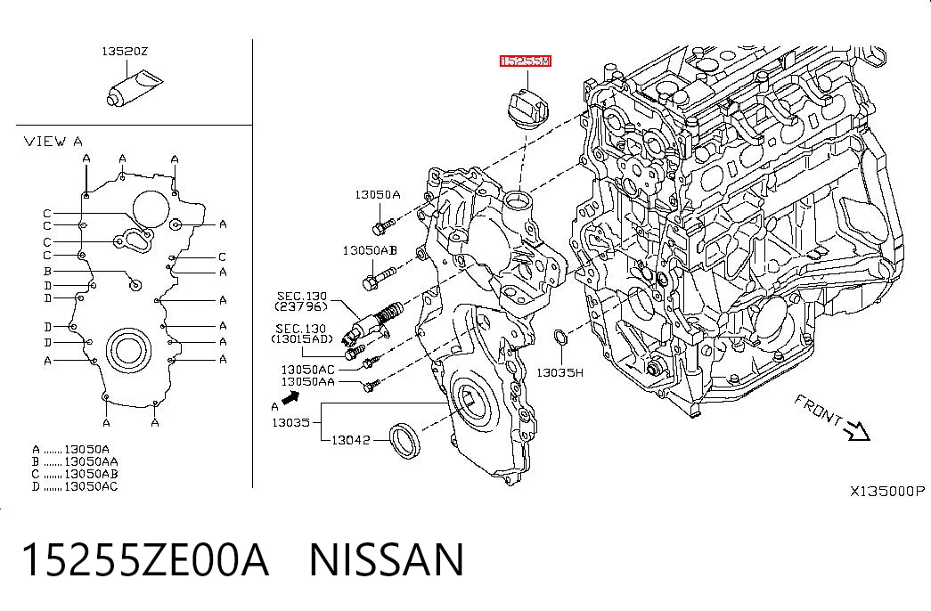 15255ZE00A Nissan/Infiniti Крышка масляной горловины