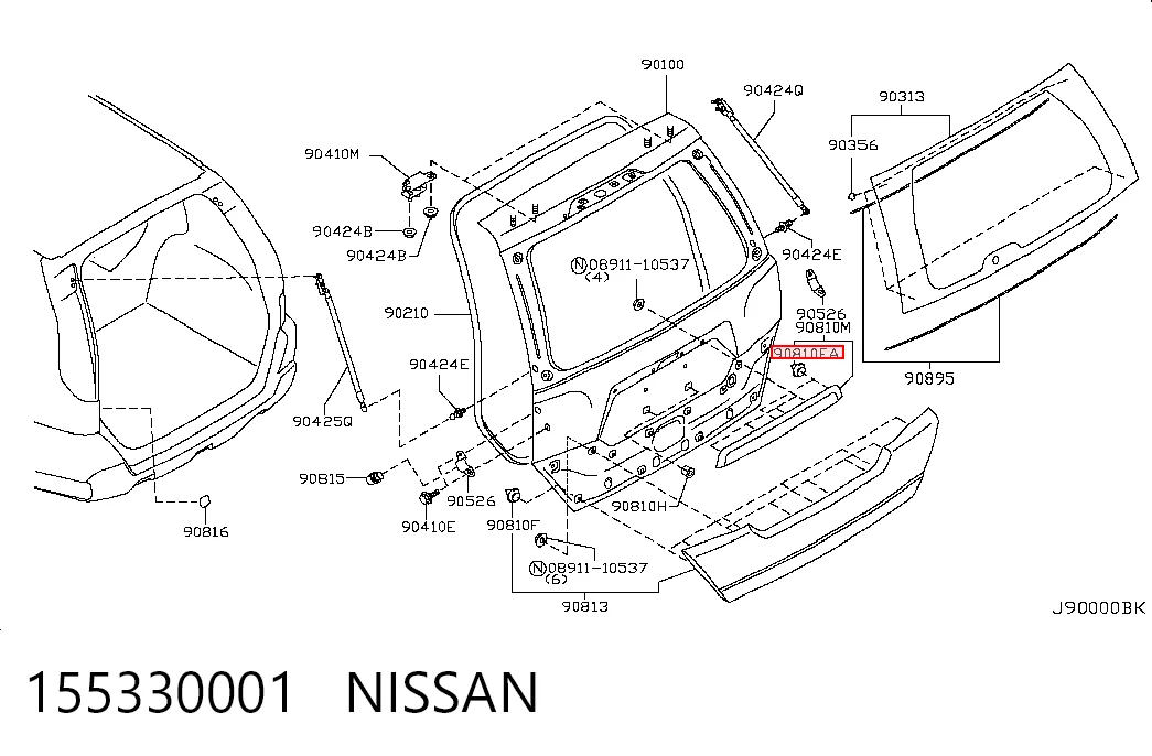 155330001 Nissan/Infiniti Клип крепления подкрылка переднего крыла