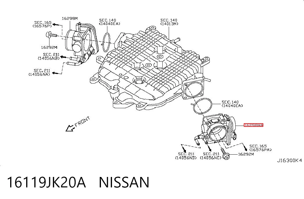16119JK20A Nissan/Infiniti Дроссельная заслонка