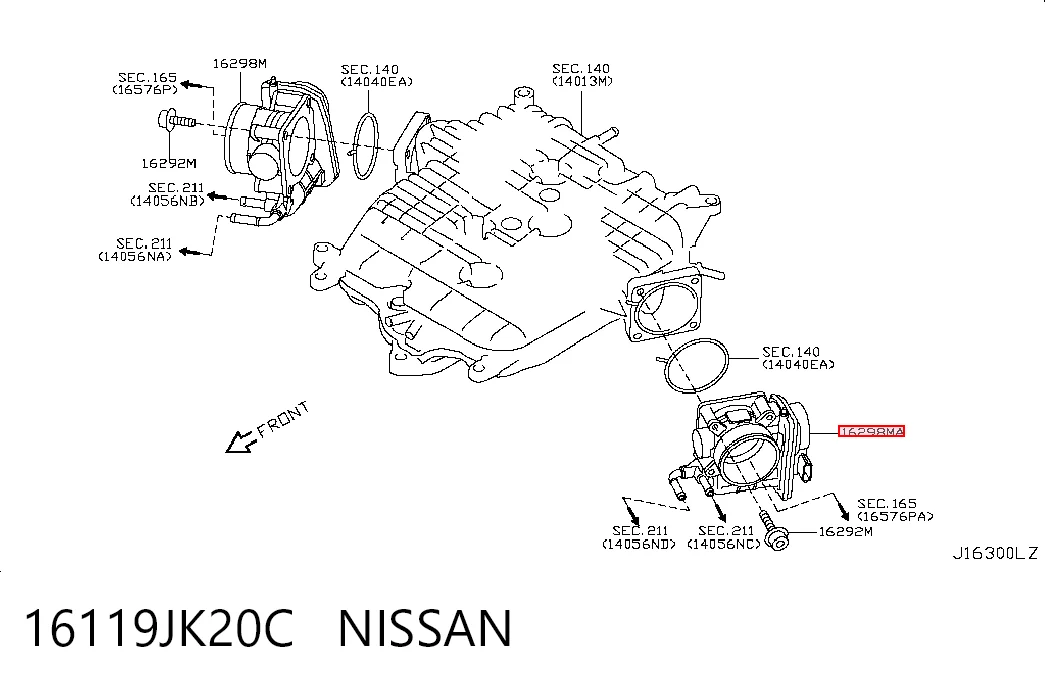 16119JK20C Nissan/Infiniti Дроссельная заслонка