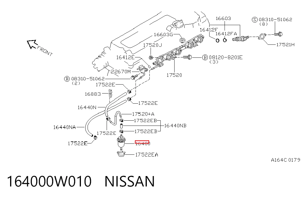 164000W010 Nissan/Infiniti Фильтр топлива