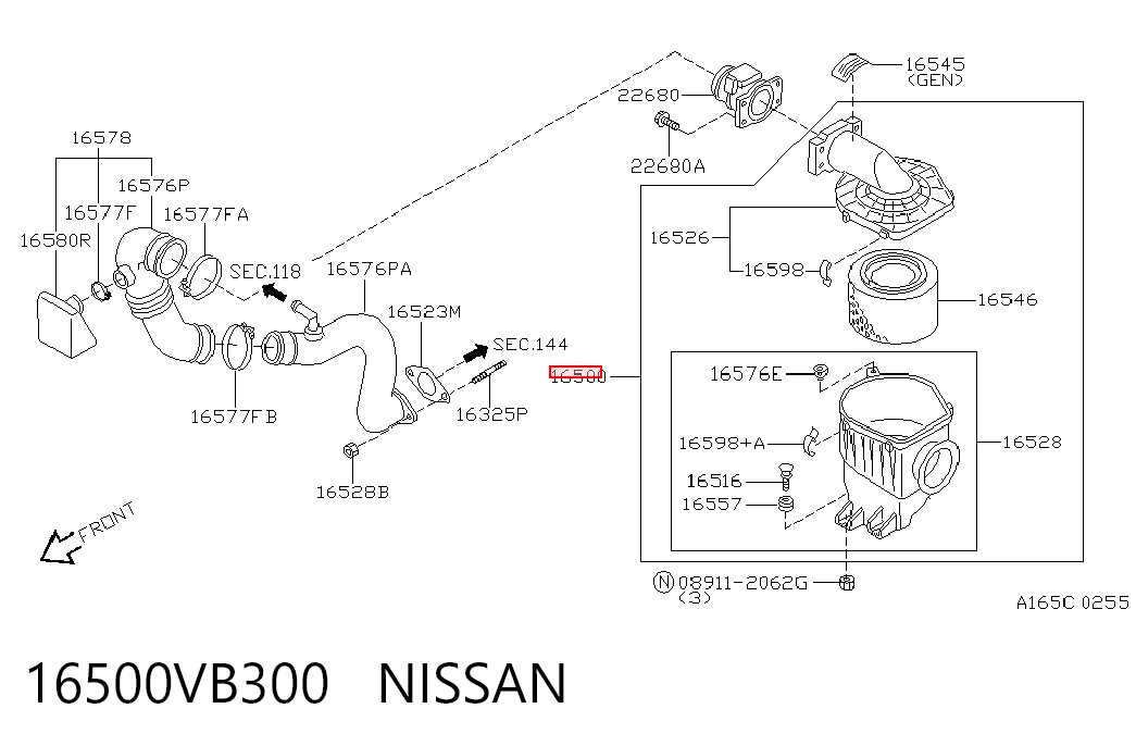 Корпус воздушного фильтра Nissan Patrol Y61