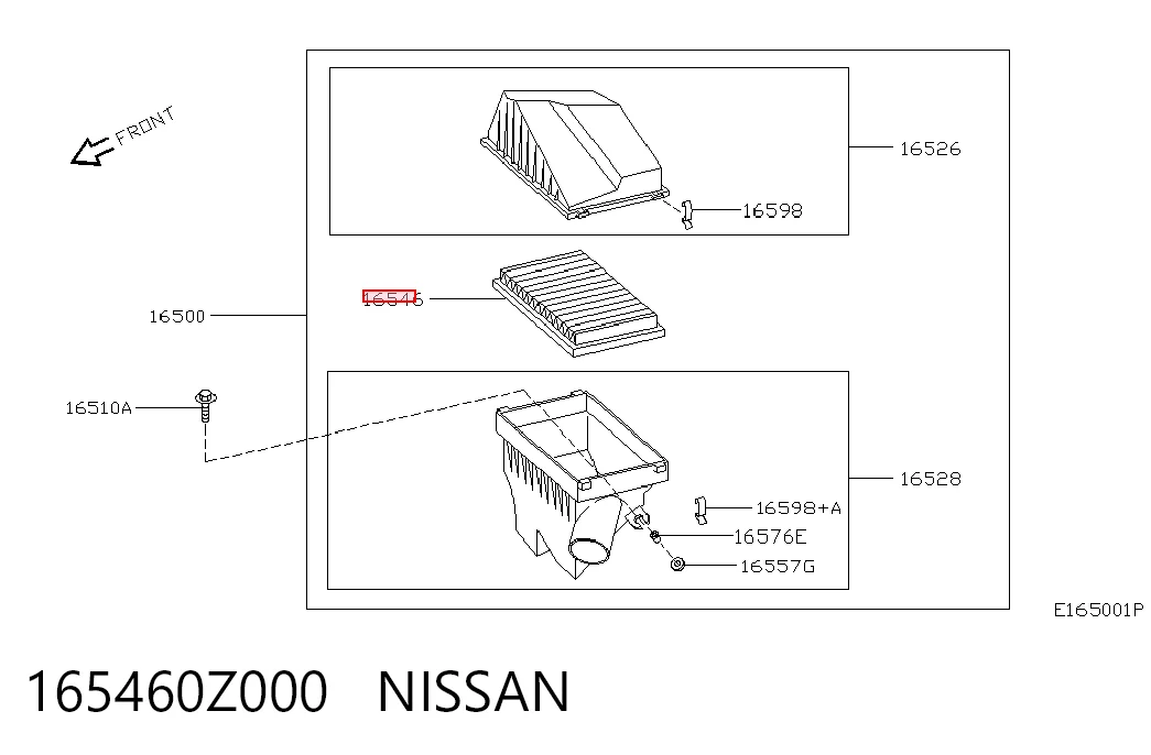 165460Z000 Nissan/Infiniti Воздушный фильтр двигателя