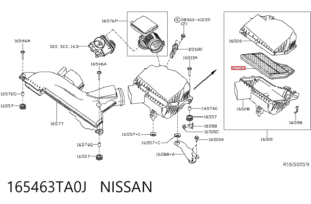 165463TA0J Nissan/Infiniti Воздушный фильтр двигателя