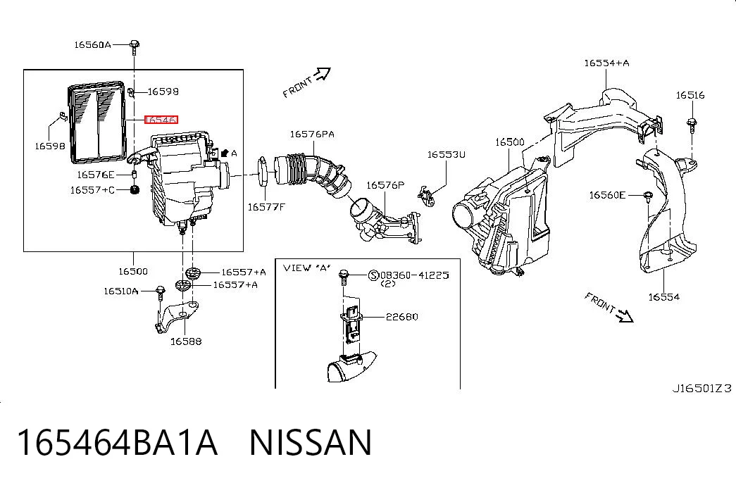 165464BA1A Nissan/Infiniti Воздушный фильтр двигателя