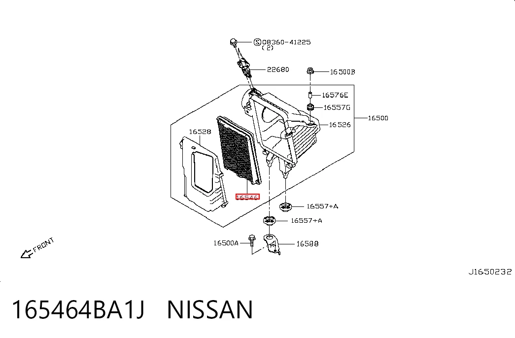165464BA1J Nissan/Infiniti Воздушный фильтр двигателя