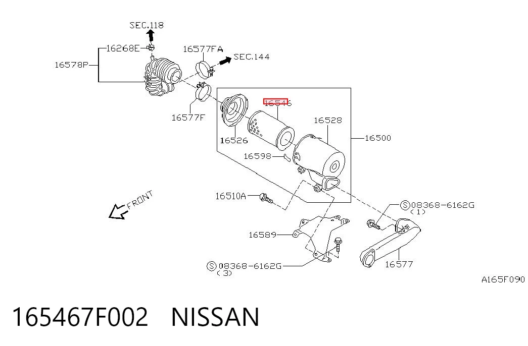 Воздушный фильтр двигателя на Nissan Terrano II R20