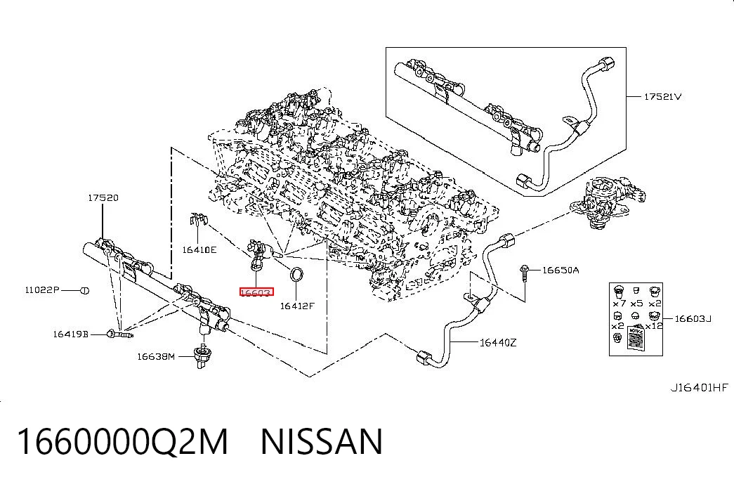 1660000Q2M Nissan/Infiniti Топливные форсунки