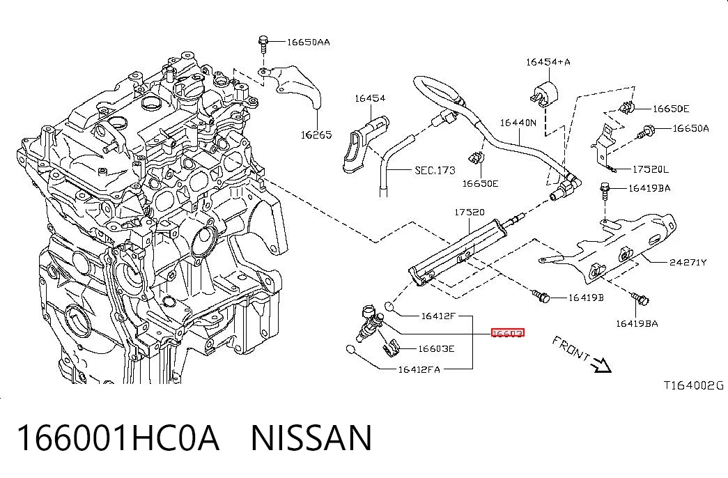 166001HC0A Nissan/Infiniti Топливные форсунки