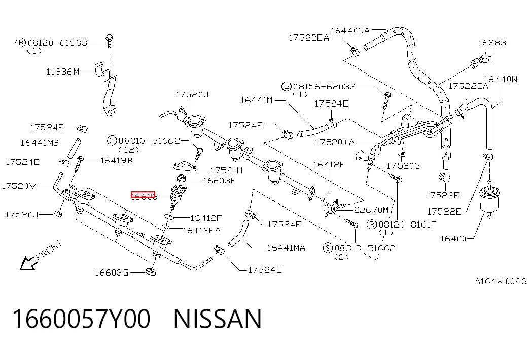1660057Y00 Nissan/Infiniti Топливные форсунки
