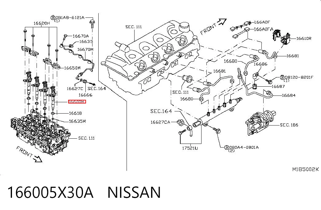 166005X30A Nissan/Infiniti Топливные форсунки