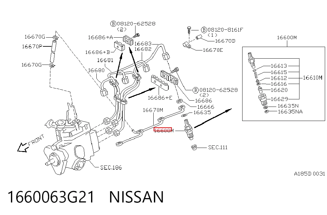 1660063G21 Nissan/Infiniti Топливные форсунки