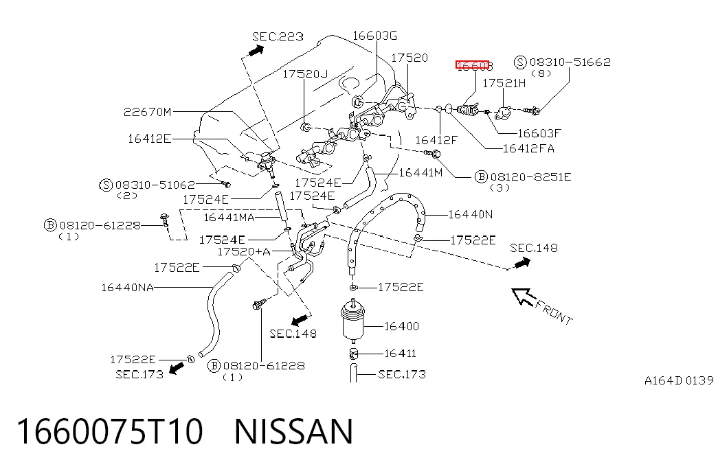 1660075T10 Nissan/Infiniti Топливные форсунки