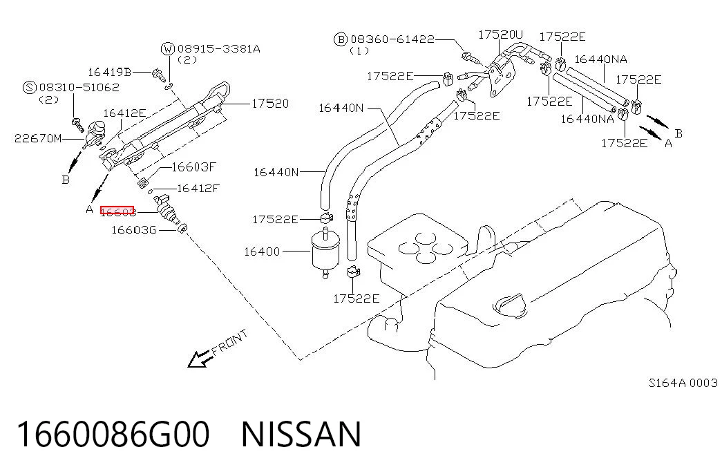 1660086G00 Nissan/Infiniti Топливные форсунки